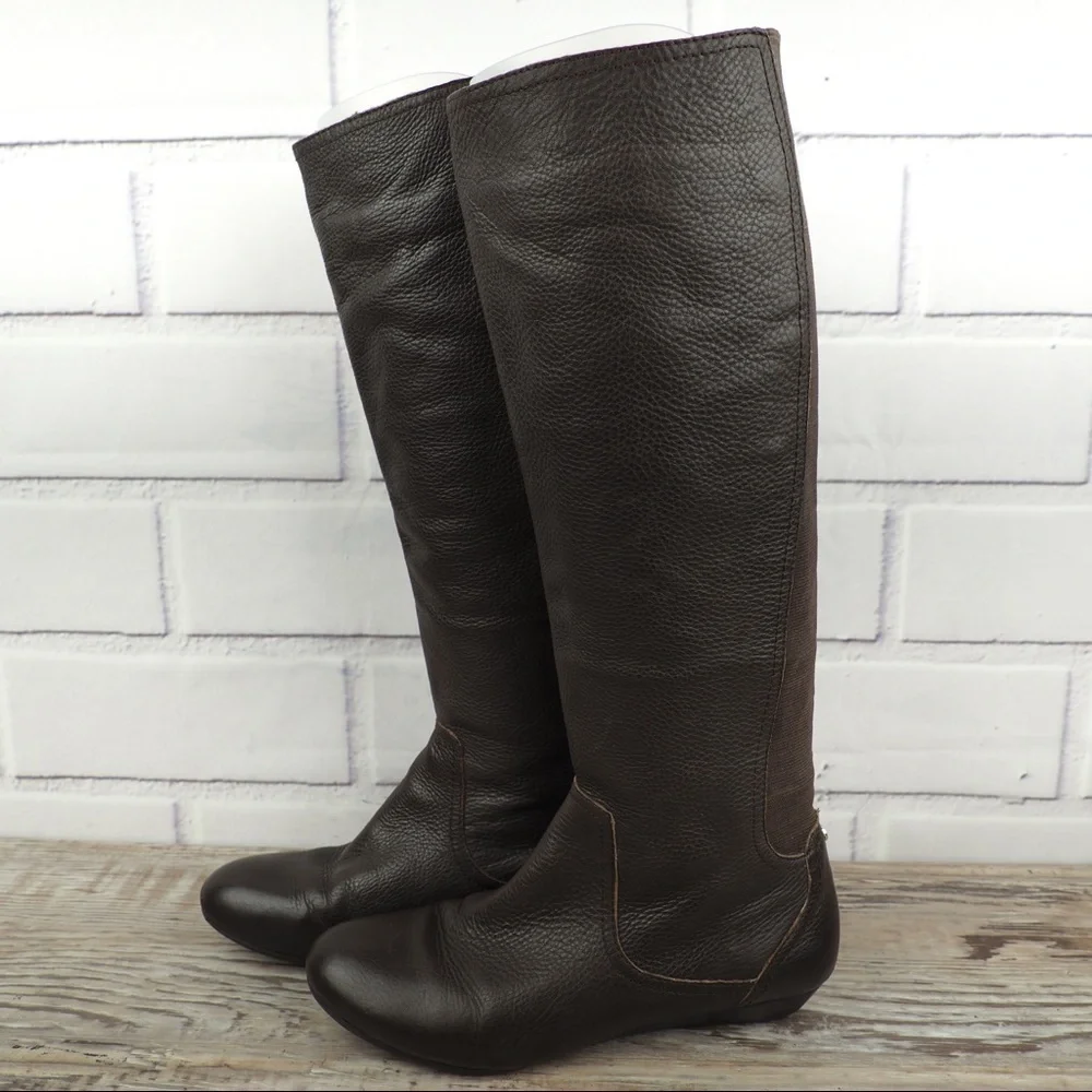 Antonio Melani sz 7.5 brown tall wedge heel boots